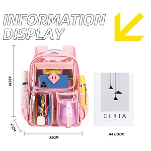<span class=keywords><strong>Zaino</strong></span> Scolastico Trasparente in PVC con Multi Tasche <span class=keywords><strong>per</strong></span> <span class=keywords><strong>Scuola</strong></span> <span class=keywords><strong>Media</strong></span>, Fornitore all'Ingrosso - Product Image 3