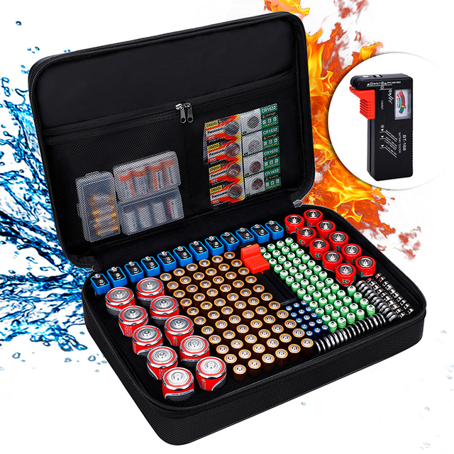 Battery Organizer Storage Box Carrying Case Bag Hard Holder EVA Explosion Proof Safe Case