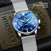 Neue Kleine Drei-Zeiger Mode Business Herren Quarzuhr Edelstahl & Lederarmband Luxus Nummerierte Datum-Chronograph-Uhren