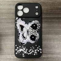 Coque de téléphone papillon diamantée de luxe pour iPhone 18 17 16 15 14 13, coque arrière en TPU pour iPhone 12 11