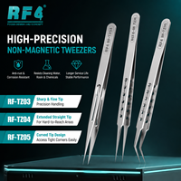 Ensemble de pinces de précision RF4 RF-TZ03&TZ04&TZ05 en acier inoxydable non magnétique antirouille pour la réparation de téléphones portables et d'électronique