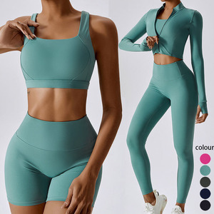 Benutzer definiertes Logo Sport BH Active wear Frauen Fitness studio Fitness-Sets Workout Leggings mit hoher Taille Gym Yoga Set - Product Image 3