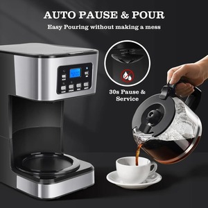Machine à café <span class=keywords><strong>filtre</strong></span> 1,5 L pour la maison et le bureau, petite <span class=keywords><strong>cafetière</strong></span> domestique avec fonction de programmation 24h/24, isolation thermique et fonction de nettoyage - Product Image 5