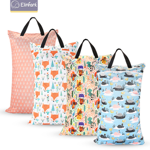 Elbaby tas penyimpan perjalanan besar bayi, kantung kain popok basah portabel ukuran besar dapat dicuci - Product Image 1