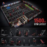 Équipement de musculation professionnel tout-en-un 1500 Square : Appareil de traction dorsale, Presse à jambes, Machine à pectoraux, Extension de jambes, Curl de jambes pour salle de sport