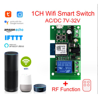 Module d'interrupteur intelligent Tuya 1CH 2CH 4CH WIFI+RF 433MHz 220W à verrouillage automatique pour maison et hôtel, compatible Alexa et contrôle par application