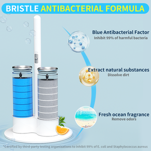 <span class=keywords><strong>Brosse</strong></span> de toilette en plastique avec tête remplaçable, design jetable et écologique pour un <span class=keywords><strong>nettoyage</strong></span> hygiénique et pratique de la salle de bain - Product Image 4