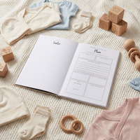 Journal de grossesse en lin avec logo personnalisé, entièrement personnalisable, estampé à l'or, livre de souvenirs pour les futures mamans