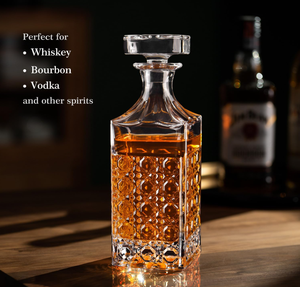 דיקנטר ויסקי קריסטל עם פקק זכוכית למשקאות חריפים, יין, בורבון, וודקה, ברנדי או בקבוק שטיפת פה - Product Image 4