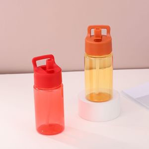 Plastic Drinkware Water Bottle <b>Large</b> Capacity Portable Outdoor Sports <b>Mug</b> With Double Straw Solid Color Unisex Travel Use - Product Image 3