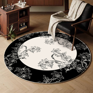 Alfombra Redonda Royal Medallion, Imitación de Cachemira, Resistente a las Manchas, para Sala de Estar, Dormitorio, Alfombra de Piso 1-0005 - Product Image 2