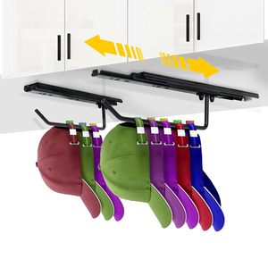 Organisateur de casquettes télescopique en métal multi-usages, à fixer par perçage pour placards et armoires - Product Image 1