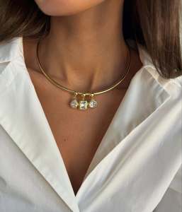 <span class=keywords><strong>Collier</strong></span> en argent 925 plaqué or avec pendentif émeraude ovale en CZ à double sertissage épais et diamants - Product Image 2
