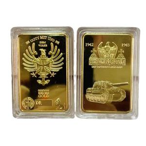 Badge et emblème en métal plaqué or, design billet de banque dollar américain, Feng Shui moderne, impression offset, sur mesure, décoration intérieure - Product Image 1