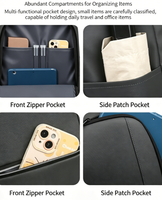 Sac à dos pour ordinateur portable Oxford 2026 avec fermeture éclair, grande capacité, léger, antivol, design unisexe tendance, poignée souple, compartiment pour ordinateur portable
