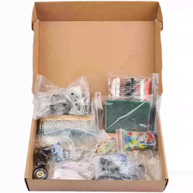 Ultimate Edition of Electronic Component Kit - Various Common Capacitors, Resistors, LEDs, Transistors, Hole Plates
