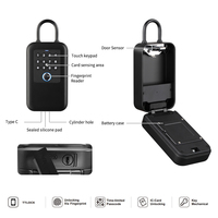 Caja de Seguridad para Llaves Inteligente, Portátil, Impermeable, Montada en la Pared, con Bloqueo de Huella Digital, Botón Físico, Código Digital y Control por Aplicación Tuya