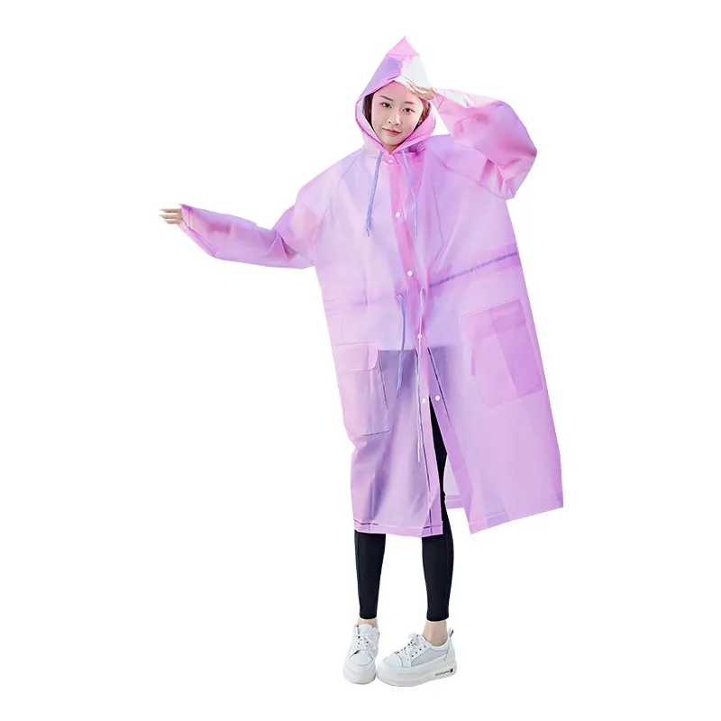 New style manufacture Eva Waterproof Color Change in UV light Sun Protection Adult Raincoat