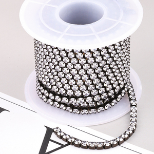 Cadena <span class=keywords><strong>de</strong></span> Acero Inoxidable Negro al por Mayor con Circonitas Cúbicas para Fabricación <span class=keywords><strong>de</strong></span> Joyas DIY: Collares, Pulseras y Accesorios - Product Image 3