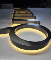 Enseigne lumineuse personnalisée en laiton brossé doré 3D, fabrication de précision, pour façade extérieure de bâtiment, signalétique intérieure en acier inoxydable