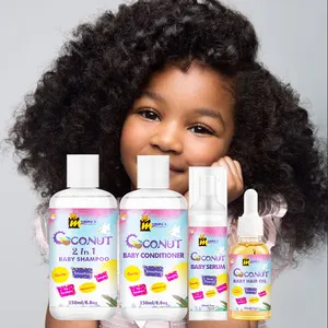 Everythingblack drate sem paraben segurança, encaracolado bebê crianças, coco, óleo, cuidados com o cabelo para umidade e brilho