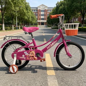 Vélo pour enfants avec cadre en acier, peinture thermolaquée, autocollant extérieur, freins à étrier, jantes en alliage, protège-chaîne, garde-boue et roues d'apprentissage silencieuses - Product Image 6