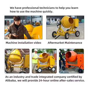 Bétonnière compacte mobile à moteur diesel testée sur site, capacité 400L, productivité 6-8m/h, série réservoir jaune, moteur et boîte de vitesses - Product Image 5