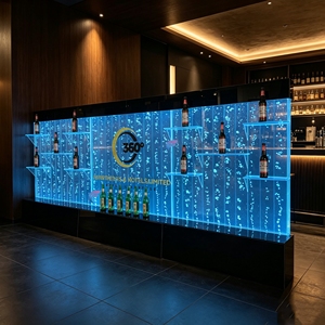 Panneau LED acrylique moderne lumineux avec effet bulles d'eau, séparateur de pièce translucide à cadre fixe pour salon, bar à domicile, hôtel - Product Image 1