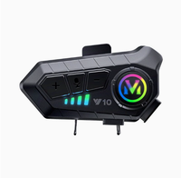 Headset Nirkabel Helm Motor Terintegrasi X10 Tahan Air dengan Indikator Baterai LED, Earphone Olahraga, Headset Motor untuk Pengiriman