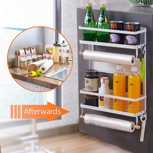 Fridge Side Rack Magnetic Fridge Organizer Spice Rack Refrigerator Shelf Fridge Rack Refrigerator Shelves - Product Image 3