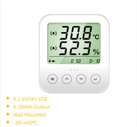 Sensor Transmitter Suhu dan Kelembapan Presisi Tinggi untuk Dinding dengan Layar LCD, Output 4-20mA, Material ABS, ODM Kustom