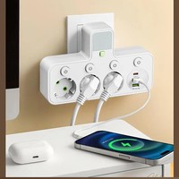 Adaptateur multi-prises standard européen russe, prise murale intelligente de type UE avec 3/4/5 prises AC, AC100-250V