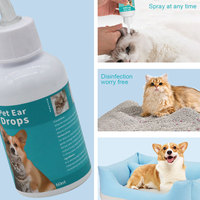 60ml Pet Cat Dog Ear Gouttes Cleaner Réduit les odeurs d'oreille Dégradable Tuyau oreille Nettoyage et lavage pour enlever la cire