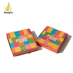 Boîte à <span class=keywords><strong>pizza</strong></span> en carton ondulé avec logo personnalisé imprimé en couleurs vives, 10 pouces, résistante à la graisse, empilable, pour la livraison de restauration rapide - Product Image 2