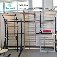 Barre Murale Suédoise avec Anneaux de Gymnastique et Poignées de Push-up – Robuste, Portable, en Chêne Massif et Hêtre