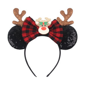 ที่คาดผมหูหนูแบบปรับได้สำหรับเด็ก ลายเรนเดียร์และสโนว์แมน วัสดุพลาสติก มี 19 สี สำหรับงานปาร์ตี้เทศกาลคริสต์มาส - Product Image 3