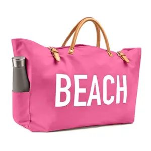 Bolso de playa de compras de diseñador de lujo para mujer, bolso de playa de lona con logotipo personalizado - Product Image 6
