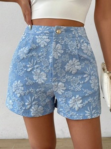 กางเกงขาสั้นทรงตรงเอวสูงผ้าแจ็คการ์ดเนื้อผ้ามีเท็กซ์เจอร์แฟชั่นใหม่สำหรับผู้หญิงฤดูร้อน มีสินค้าพร้อมส่งจำนวนมาก - Product Image 6