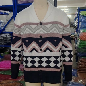Cardigan Autunnale da Uomo Stile Britannico con Colletto Rovesciato, Design a Blocchi di Colore con Bottoni ODM - Product Image 4