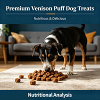 Nourriture pour chiots Venison Square 23% de protéines brutes, protéines animales et végétales mélangées, soutient la croissance des os et des muscles pour chats et chiens de toutes les générations