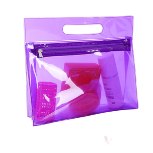 กระเป๋าเครื่องสำอางพีวีซีแบบมีซิปขนาดเล็กพกพาได้กระเป๋าเครื่องสำอางสีใสออกแบบโลโก้ได้ตามต้องการ - Product Image 4
