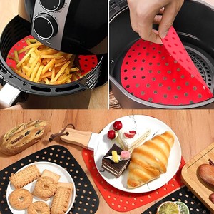 Revestimiento interior de silicona de grado alimenticio para freidora de aire cuadrada redonda, herramientas para hornear y repostería, stock listo para comercio exterior en <span class=keywords><strong>Amazon</strong></span> - Product Image 4