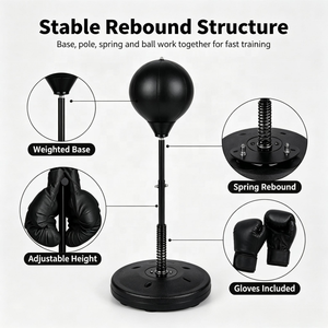 Entraîneur de réflexe réglable avec ressort de rebond pour la boxe, ballon de vitesse réglable en hauteur, léger et durable CZFIT pour la salle de sport à domicile - Product Image 2