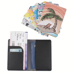 Cartera de piel sintética estampada para tarjetas, pasaportes y documentos, con bloqueo RFID, 5 compartimentos gruesos de 50 mm, sin cierre. - Product Image 1