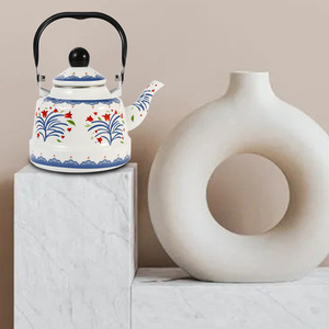 Bouilloire à eau en <span class=keywords><strong>fonte</strong></span> <span class=keywords><strong>émaillée</strong></span> Lewei LW-AL6021480 Classic Eco-Friendly 1.1 L/1.7 L/2.5 L blanche rouge/bleue carrée style ancien - Product Image 3