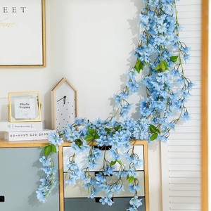 Guirlande de fleurs artificielles en fleurs de cerisier, décoration orientale pour la maison, le jardin, les mariages et les fêtes - Product Image 1