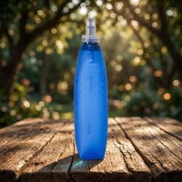 Bouteille d'eau souple pliable en TPU 150ML 250ML avec paille, sans BPA, bleue, pour la course à pied, la randonnée, le cyclisme et les activités de plein air