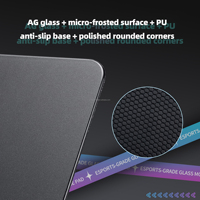 Tapis de souris en verre trempé pour esports, impression UV personnalisée en usine, haute qualité, avec base antidérapante en PU