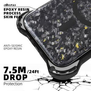 Coques de téléphone en fibre de carbone Forge pour iPhone 16 14pro Max Aimant Noir Housse pour iPhone 16pro Max 13 Pro Max 15pro Housse arrière - Product Image 3