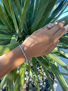 Bracelet tennis en argent 925 plaqué or avec diamant moissanite de 3,5 carats, style classique, serti à la main, pour les fêtes - Product Image 4